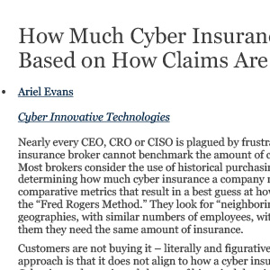 Evans Cybersecurity Law Report Article